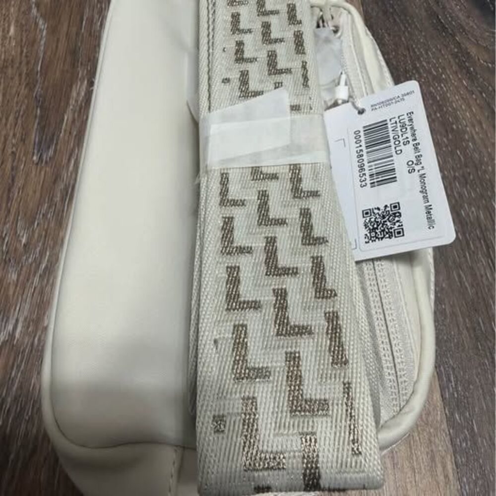 Lululemon Gold Hardware/Light Ivory Everywhere Belt Bag Monogram Metallic
